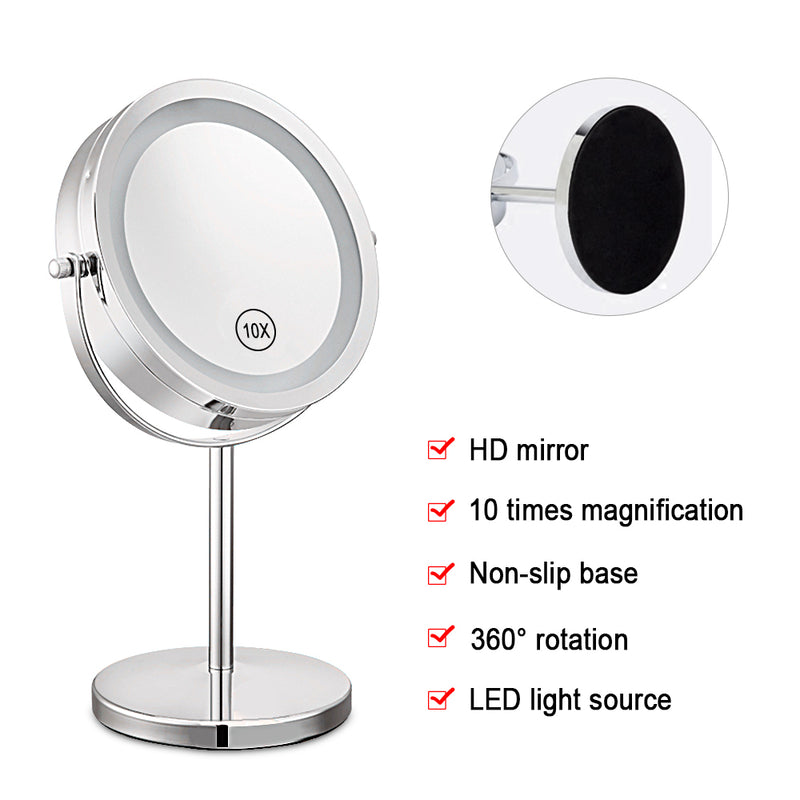 LED Lighted Desk Stand HD Makeup Mirrors